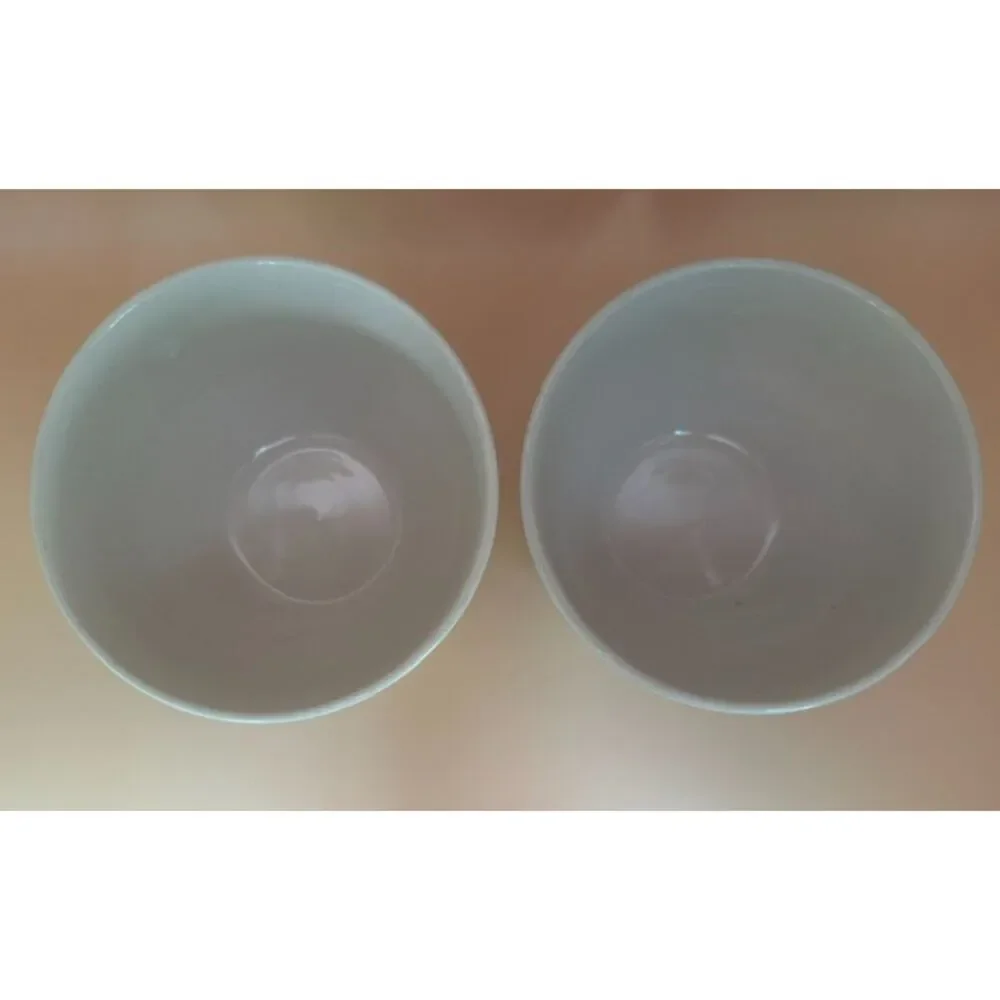 Set of 2 American Atelier Ashby Wineberry Stoneware Bowls Purple Striped Bands